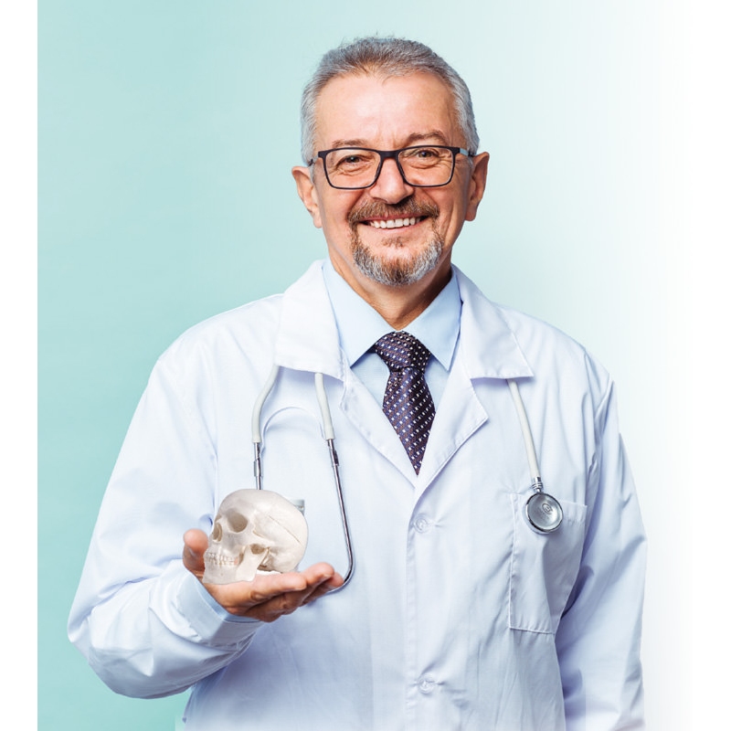 Miniaturna lobanja, 3-delna, s stojalom