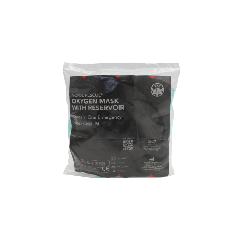NORSE RESCUE® Oxygen Mask w/ Reservoir PE – pediatrična kisikova maska z rezervoarjem
