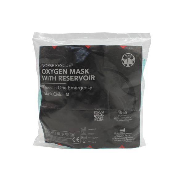 NORSE RESCUE® Oxygen Mask w/ Reservoir PE – pediatrična kisikova maska z rezervoarjem