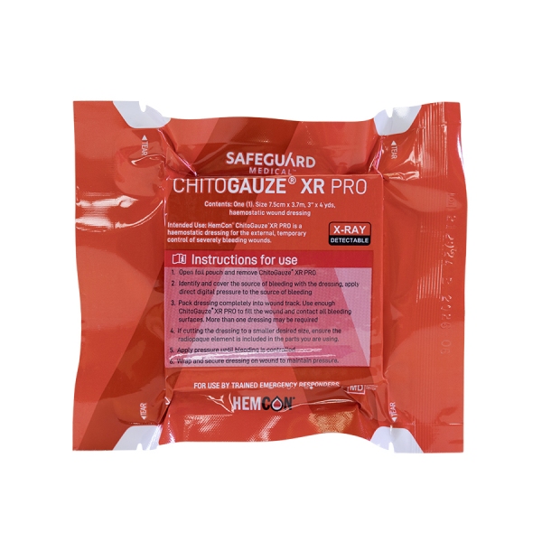 Prometheus ChitoGauze® XR Pro – hemostatični povoj (cik-cak zložen) prepojen z Chitosanom, X-Ray detekcijski, 7.5cm x 370cm